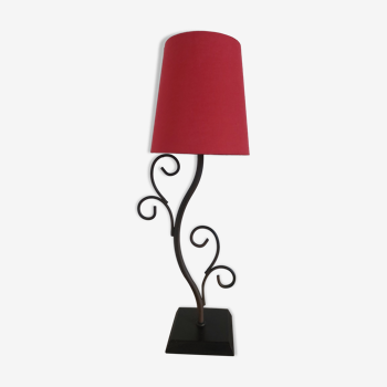 Lamp, red lampshade