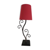 Lamp, red lampshade