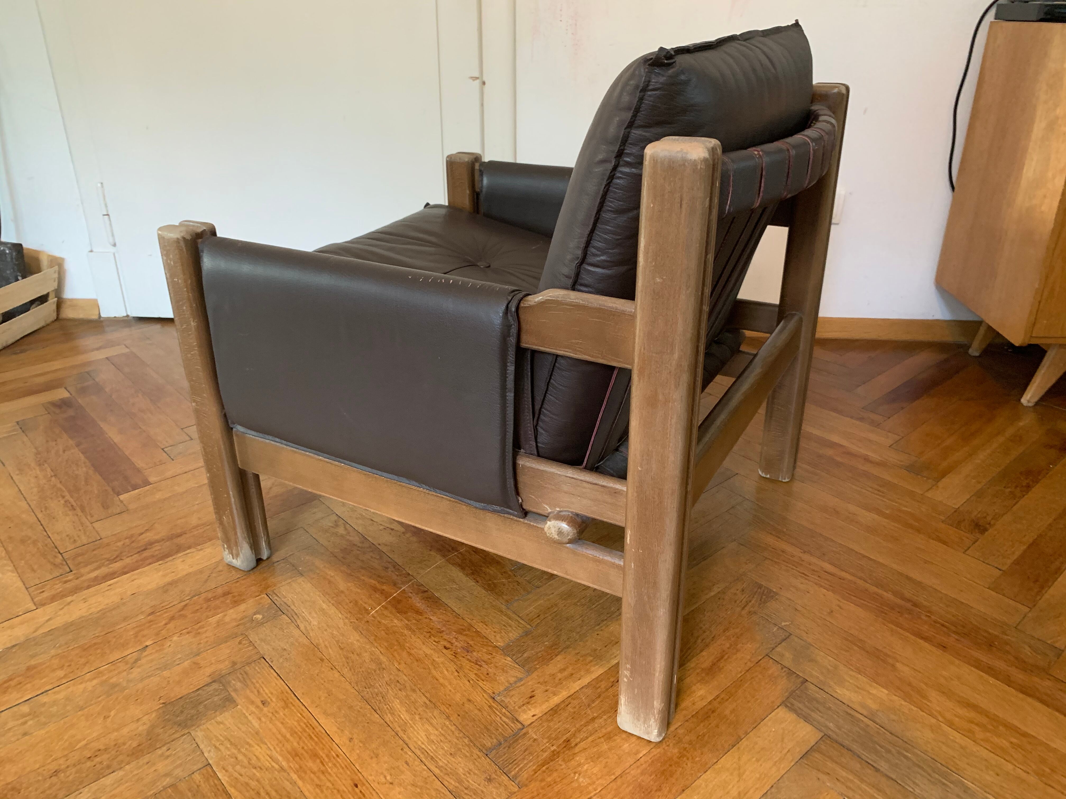 Leather armchair by Ton