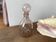 Pink bubbled glass decanter Biot vintage 60s