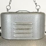 Oval industrial polish factory pendant lamp from mesko, 1970s