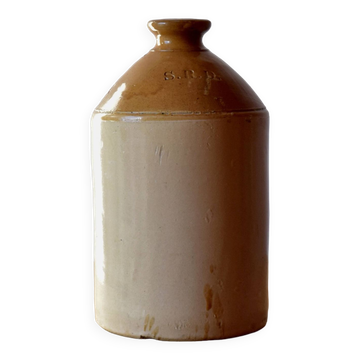 Ancienne jarre à rhum britannique en grès vernissé SRD - Normandie - années 40.
