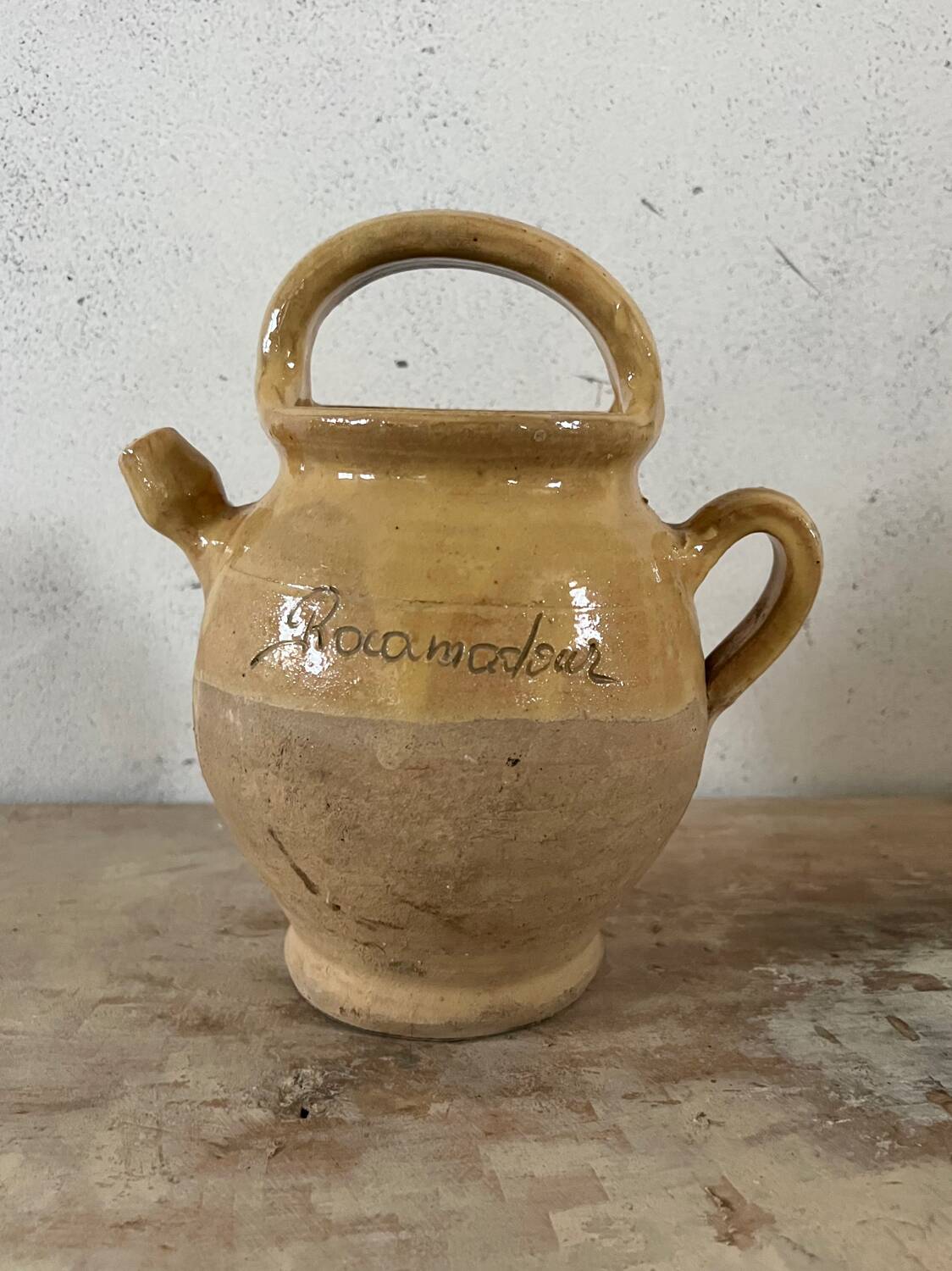 Gargoulette pot in glazed terracotta