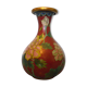 Vase en laiton gravé, décor floral et papillon
