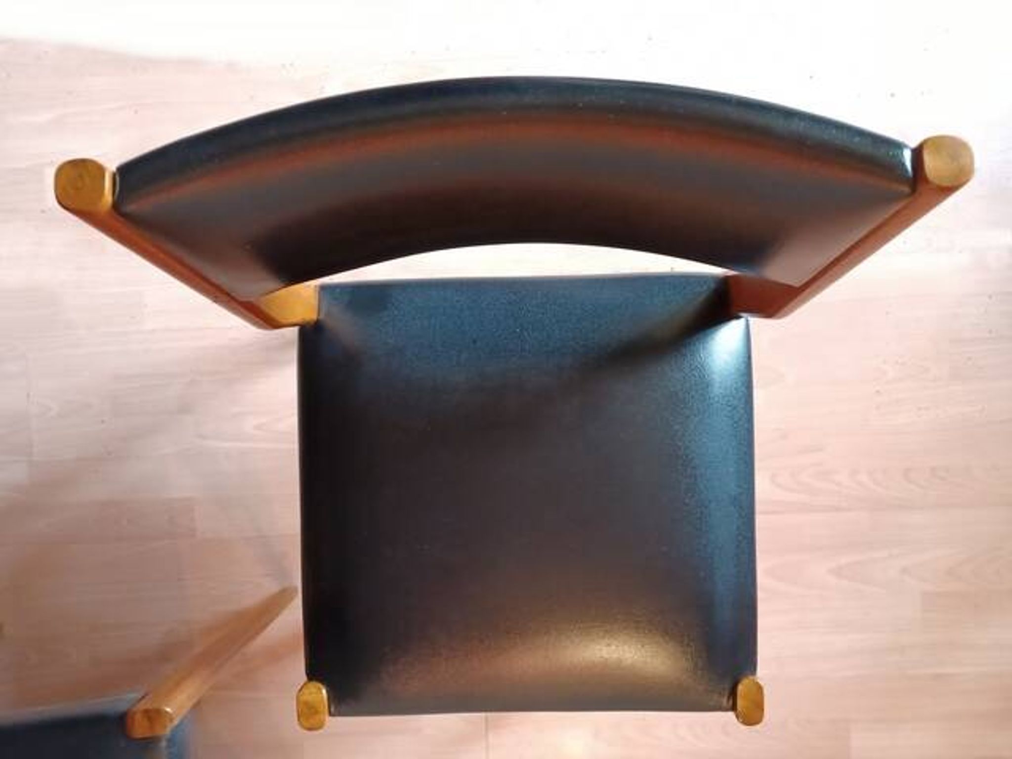 6 chaises scandinave teck et skaï vintage 1960