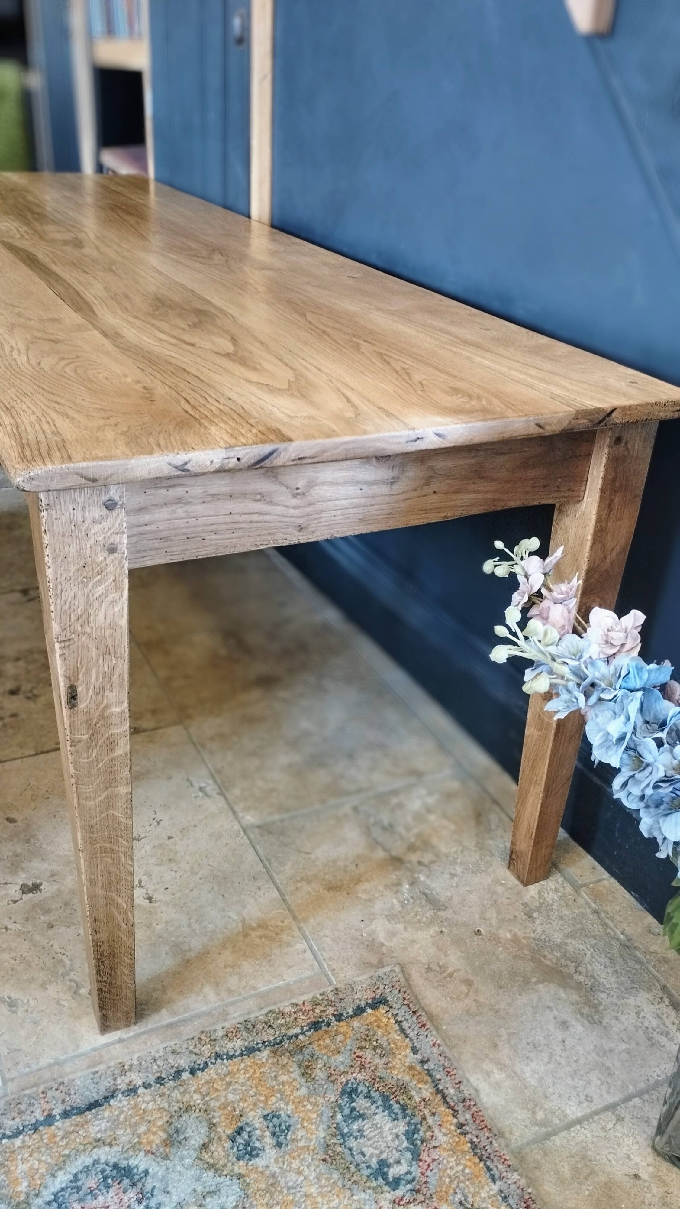 Solid oak farmhouse table 220cm x 75cm