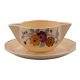 Saucière vintage en céramique Saint-Amand crème et à motifs fleuris