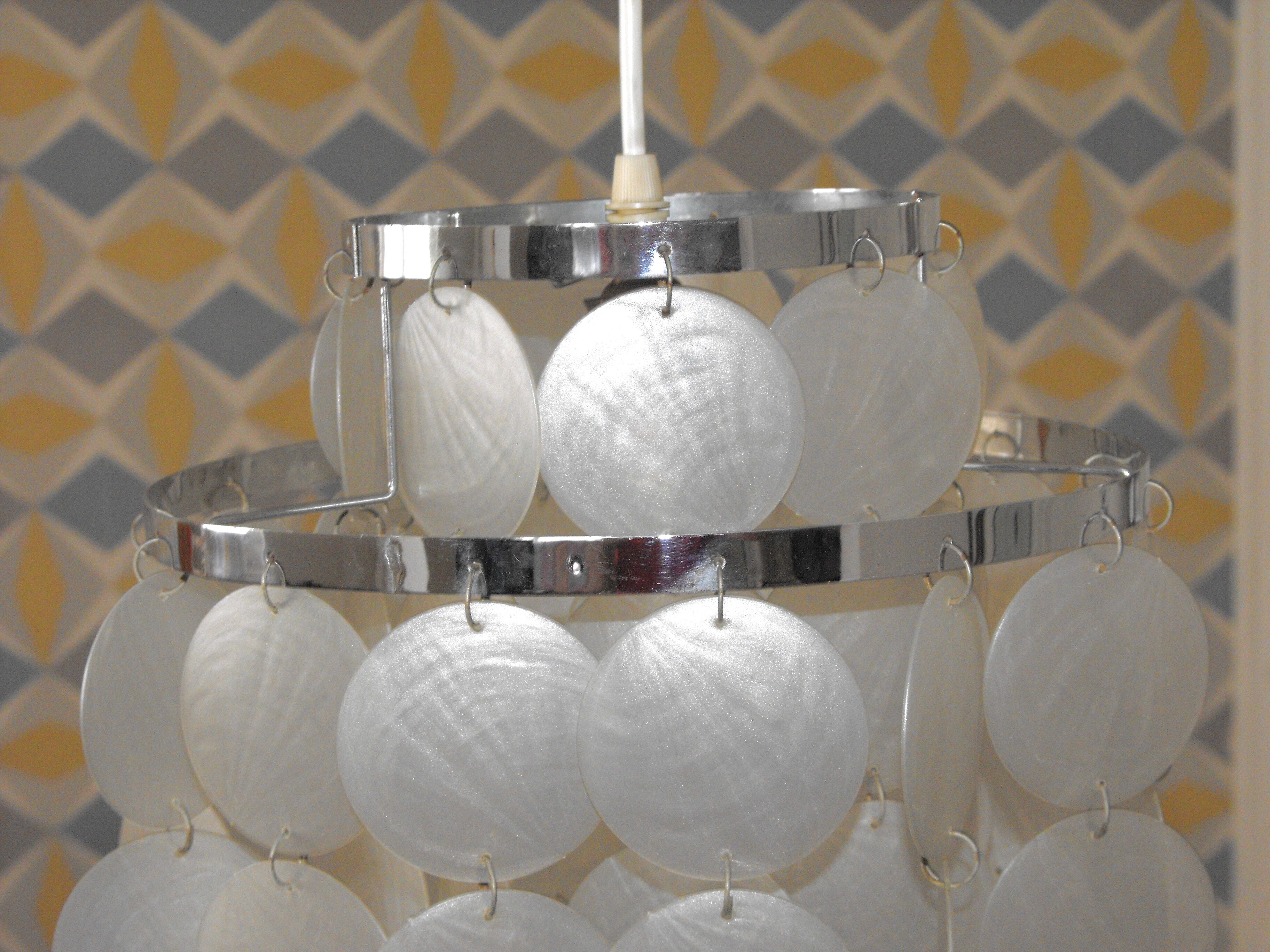 Mother-of-pearl chandelier 70s.
