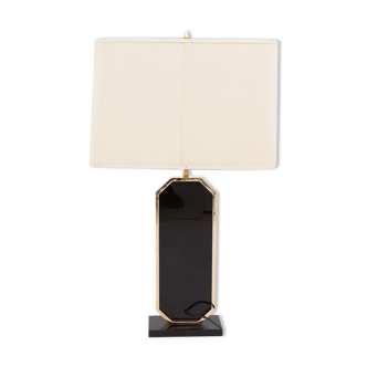 Gold plated desk lamp and brass print