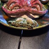 Assiette en barbotine langouste