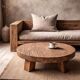 Handmade Rustic Oak Round Coffee Table | Solid Reclaimed Wood | Farmhouse L