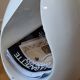 White ovo magazine holder by stamp space age vintage