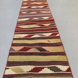 Old Turkish narrow Kilim Runner 270x53 cm shabby chic, vintage kelim