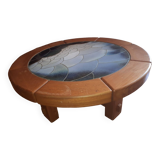Solid elm coffee table François Sénac