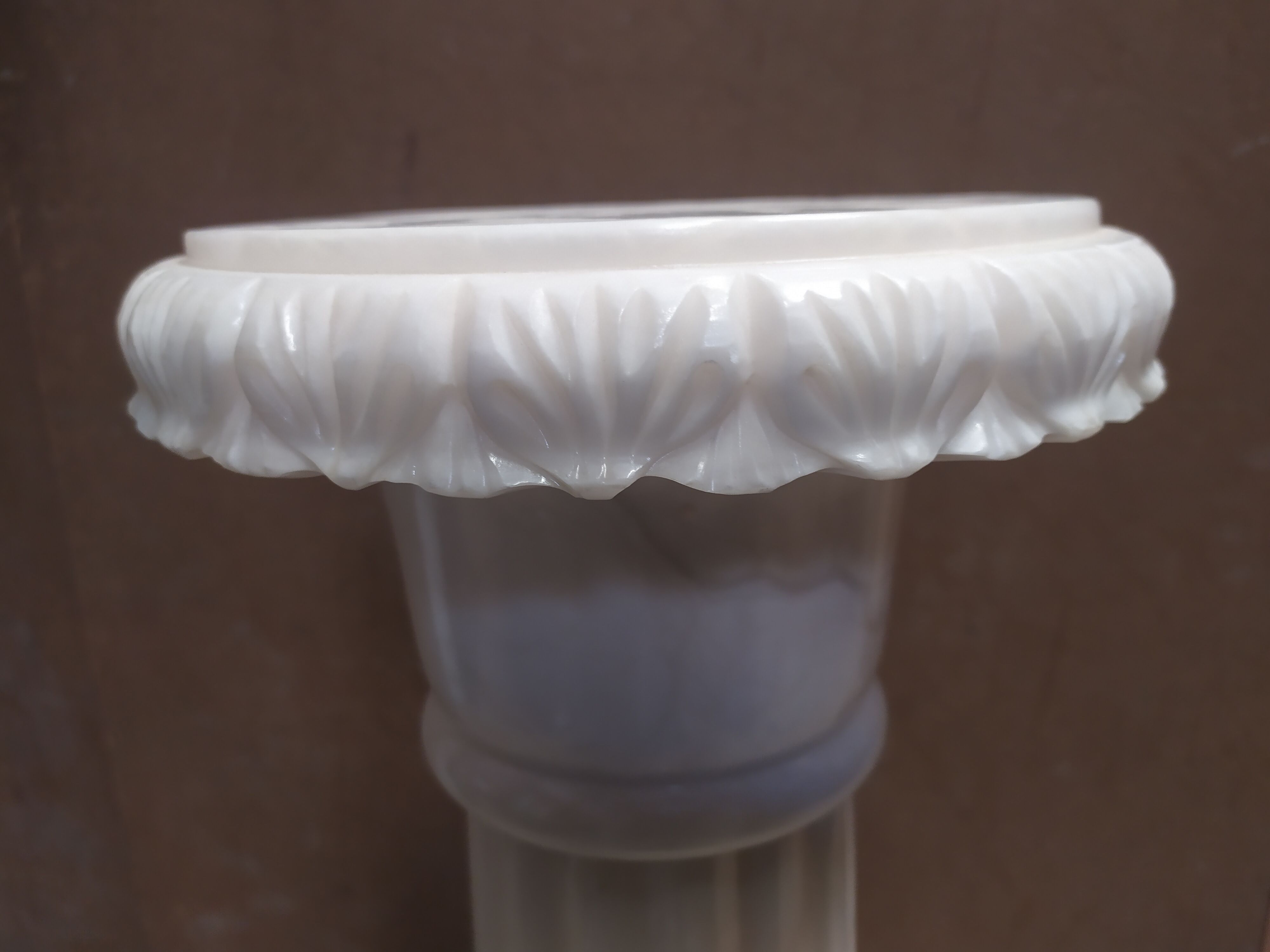 Alabaster lamp on its alabaster light column
