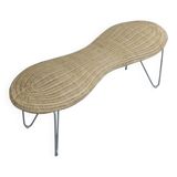 Banc en osier IKEA Peanut, Suède, années 1980