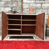 Buffet bahut enfilade - vintage - 1950 - compass feet - white patina