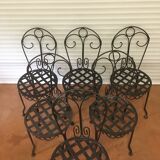 Lot de 6 chaises fer forgé