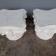 Paire 2 chapiteau corinthien ciment peint / table basse
