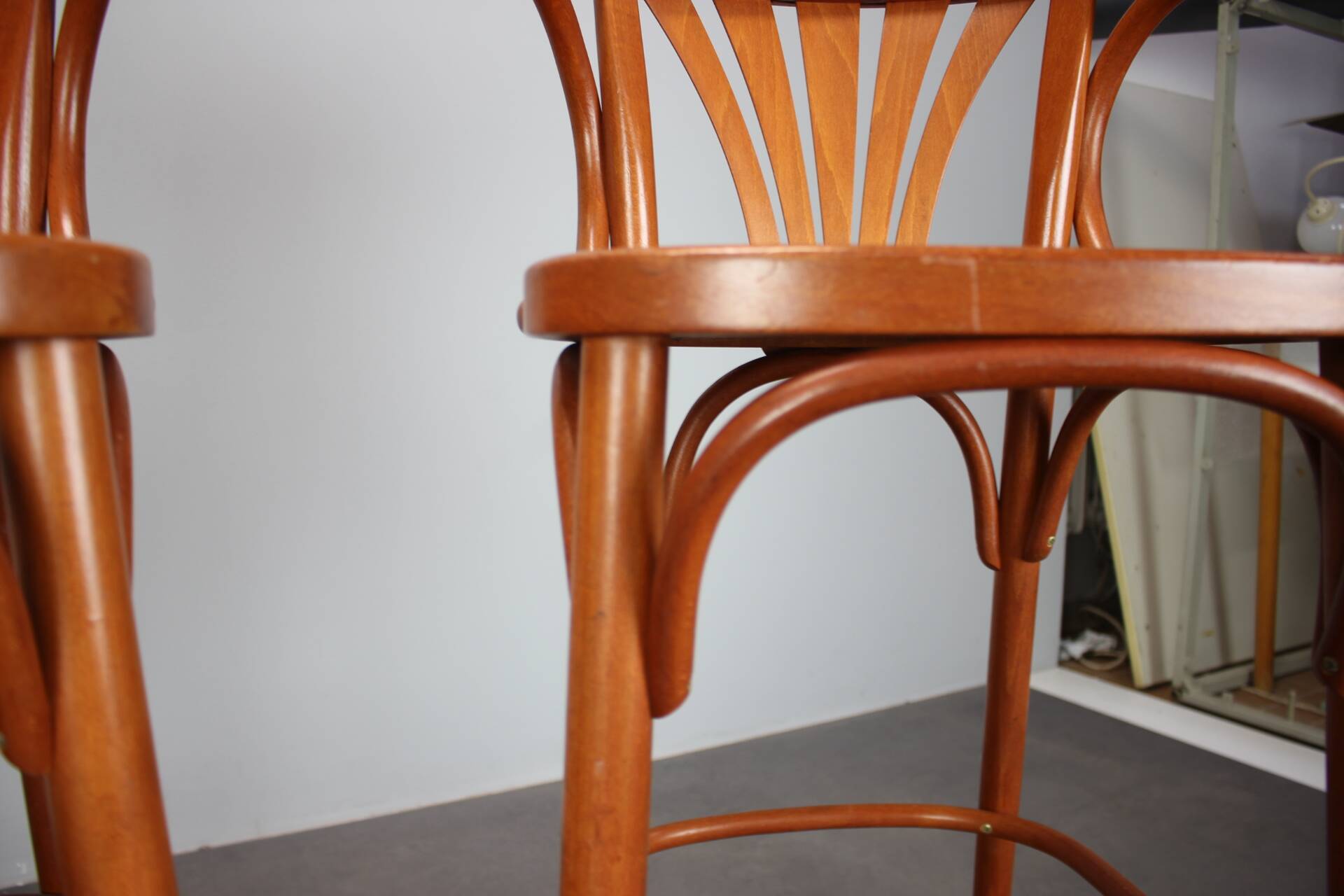 Set of 3 TON bentwood bar stools, Czech Republic, circa 1990.