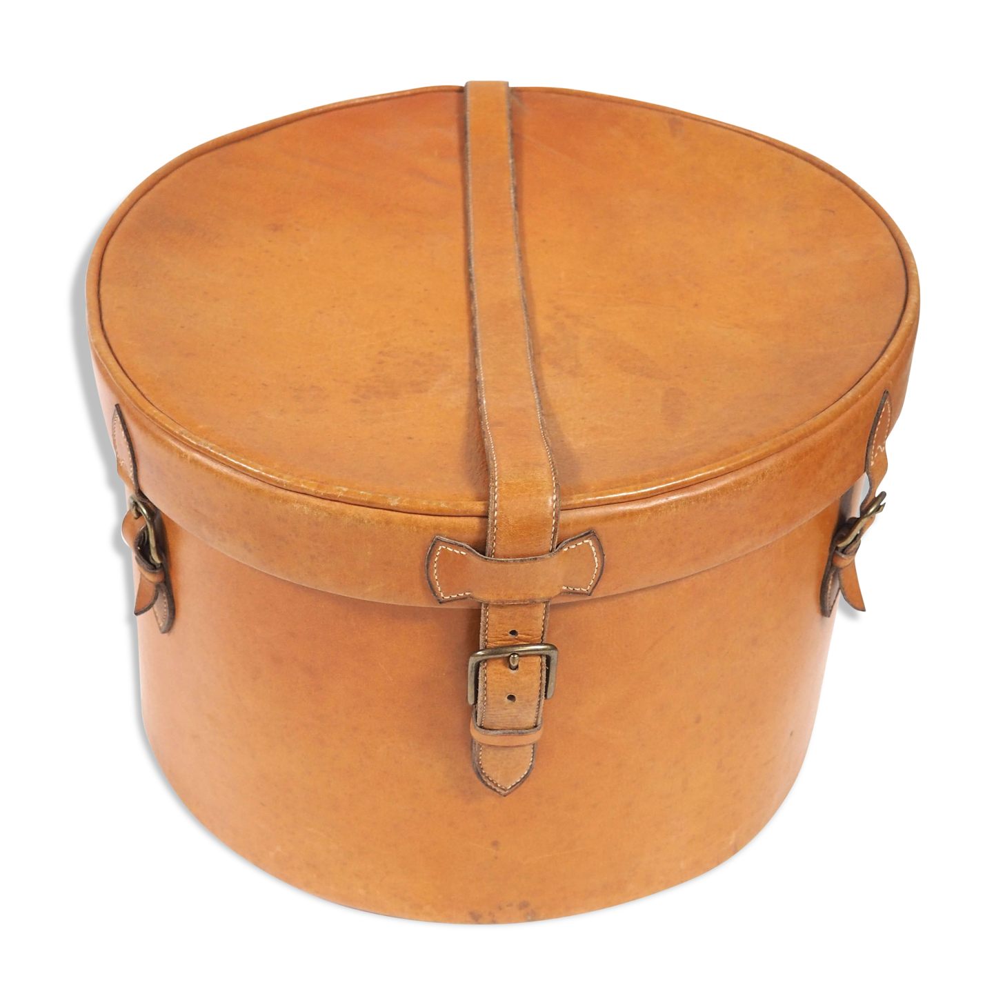 Leather hat trunk
