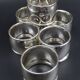 Lot of 6 rounds of silver metal towels