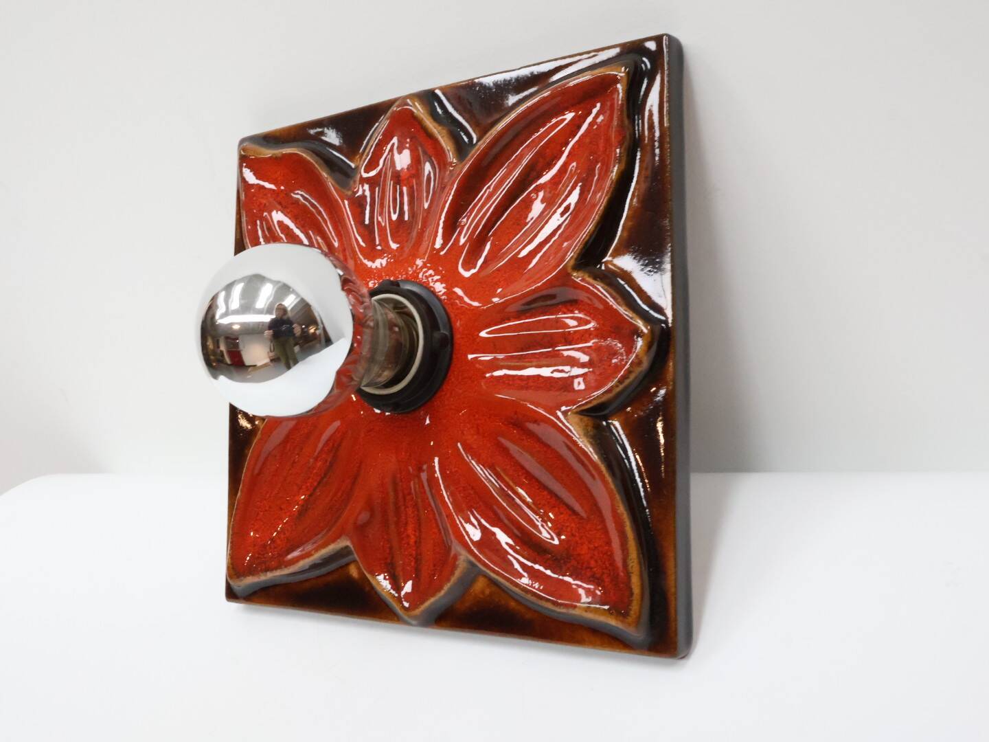 Vintage wandlamp keramiek jaren 60