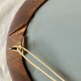 Large Art Deco oval mirror in carved wood - 87 x 53 cm