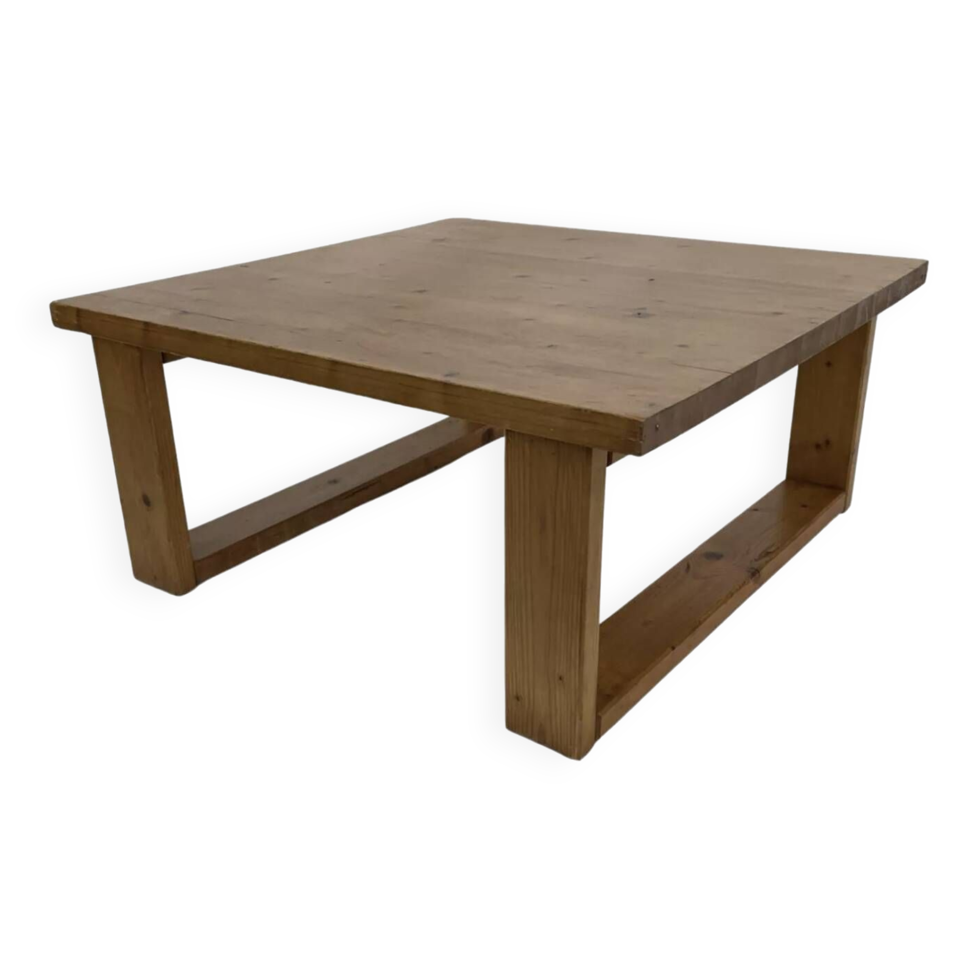 Vintage coffee table pinewood minimalist 1970s design