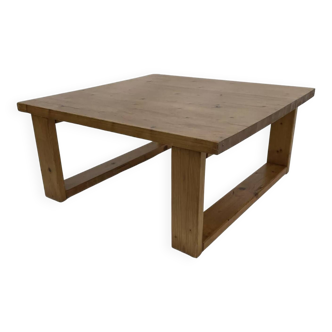 Vintage coffee table pinewood minimalist 1970s design