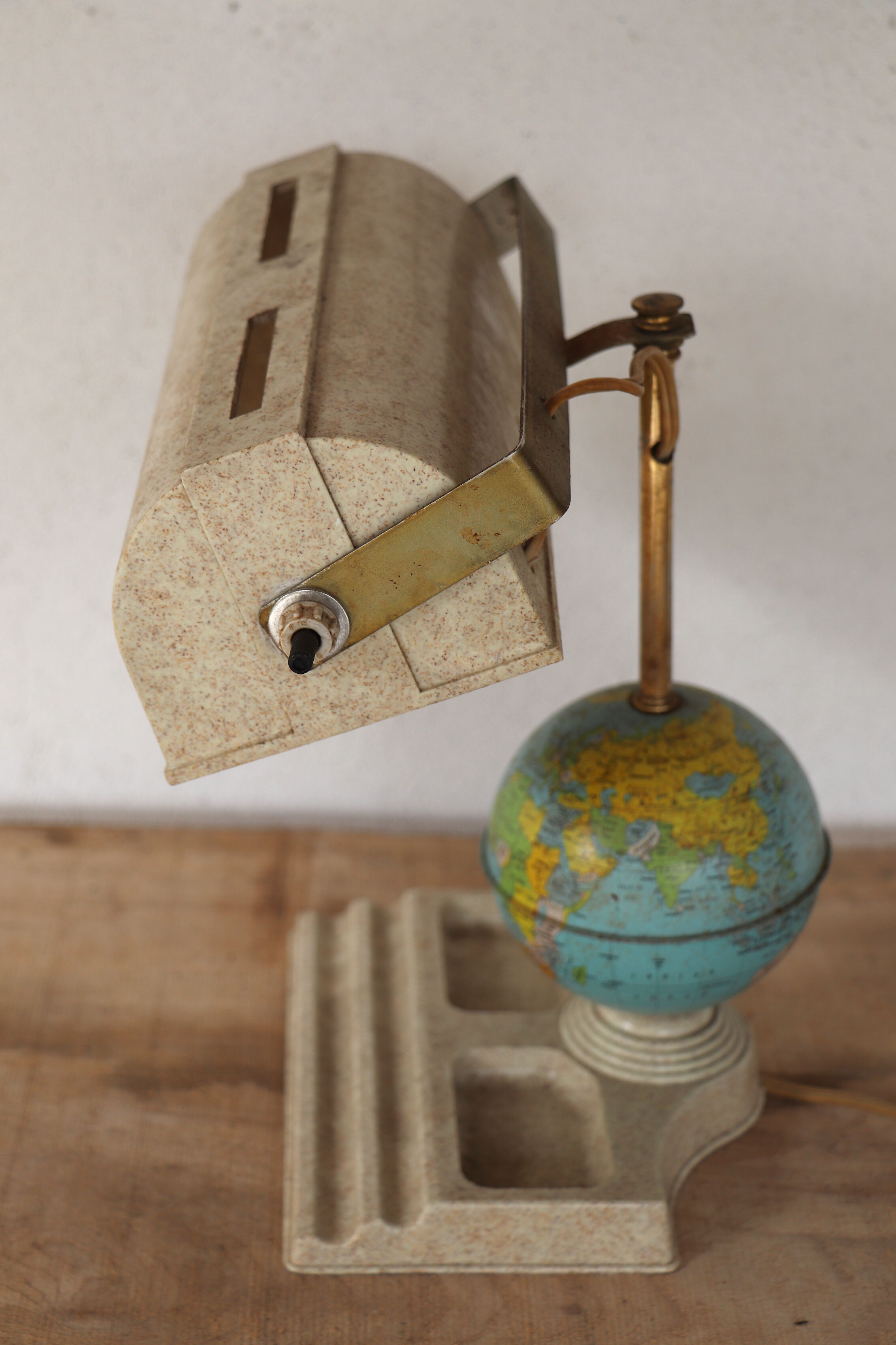 American Mappemonde lamp signed 50s