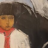 Oil painting on canvas, signed MB (Monique Barnier), 1985s
