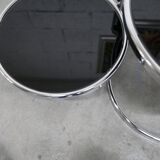 Coffee table with three smoked mirror tops, 1980