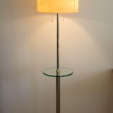 1930s Floor Nickel Lamp with Side Table – Functionalism, Bauhaus