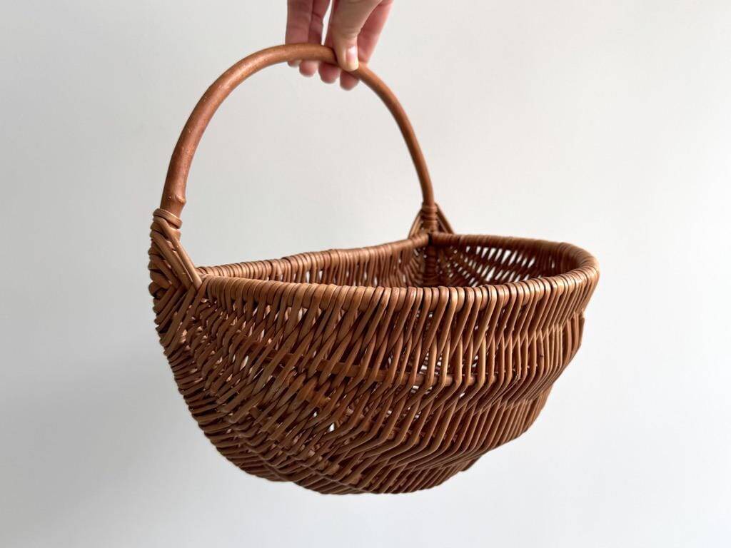 Vintage wicker wall hanging basket