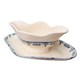 Sauce boat Terre de Fer Salins vintage blue decor