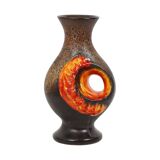 Rare Orange Fat Lava Vase West Germany Walter Gerhards 26cm