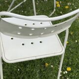 Set of 9 vintage perforated metal folding chairs 1970-80