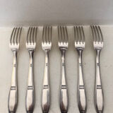 6 ercuis forks, silver metal, 1930