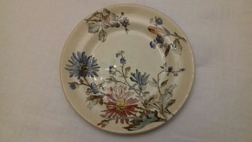 Lot of 13 old earthenware plates "iron earth"