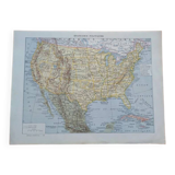 Old political map of the United States and Mexico by Larousse.