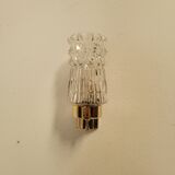 Pair of vintage brass and glass wall lights from the 1960s