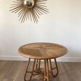 Round rattan coffee table
