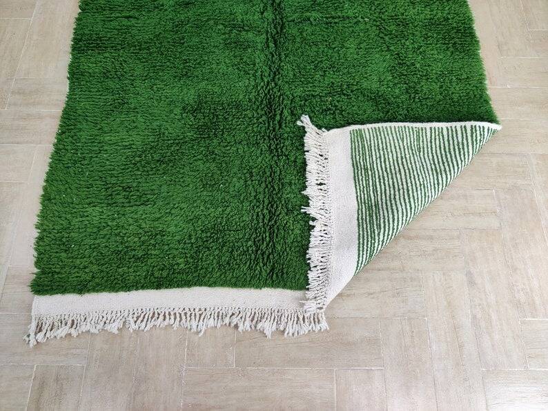Green Berber rug 3/2 metres