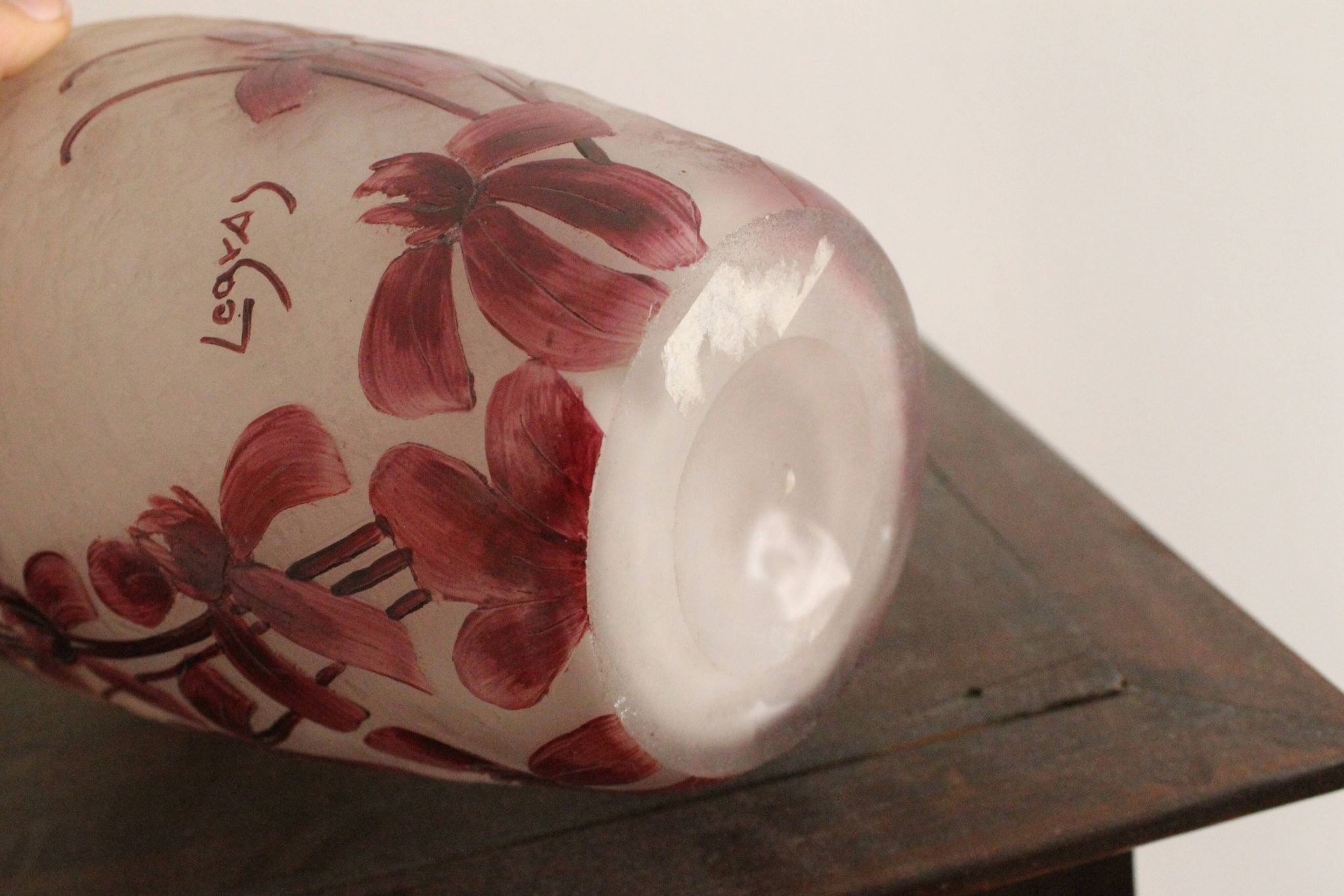 François Théodore Legras ovoid vase with flower decoration Rubis Art Nouveau