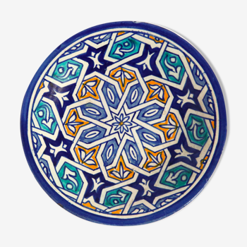 Assiette marocaine ancienne céramique de Fès