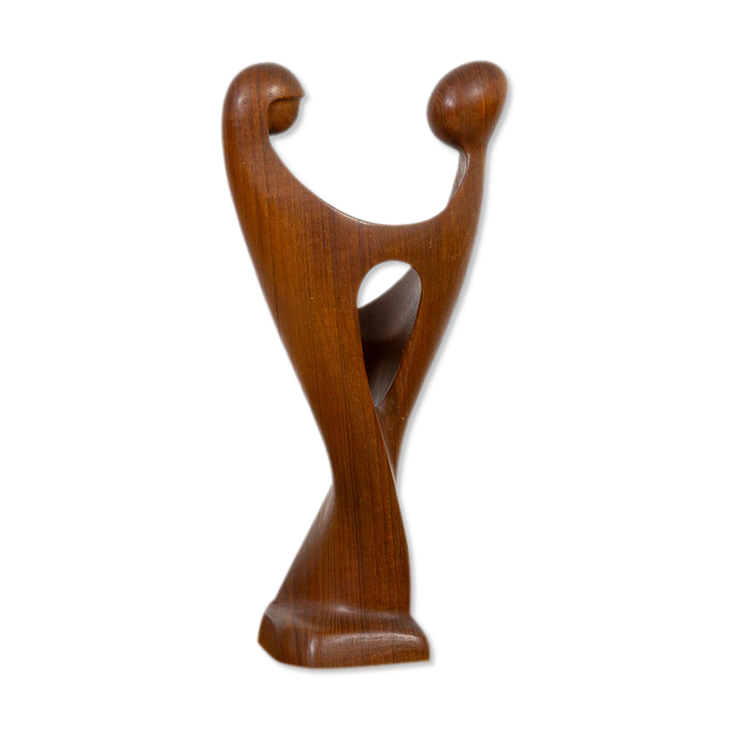 Teak Sculpture of Dancing Lovers by Simon Randers, Denmark, 1970s