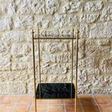 Vintage brass and glass side table circa 70's