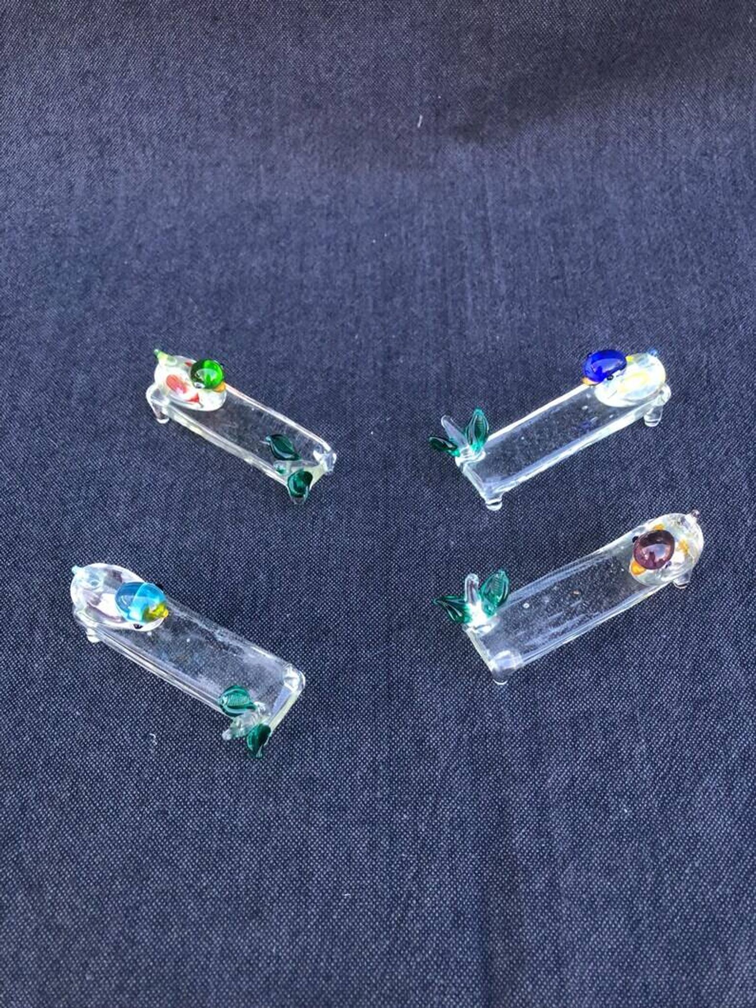 Set of Four Rare Vintage Murano Glass Knife Rests/Knife Holders, Italy, 1