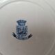 Round Gien porcelain dish with blue cyclamen motif